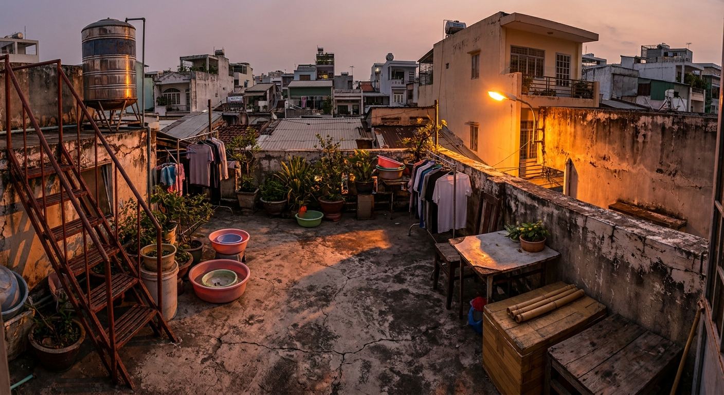 Rooftop at dusk